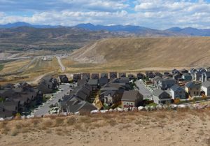 housing development encroaching on foothills