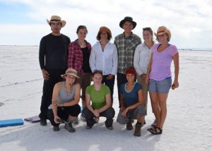 Bowen research team on Bonneville Salt Flats